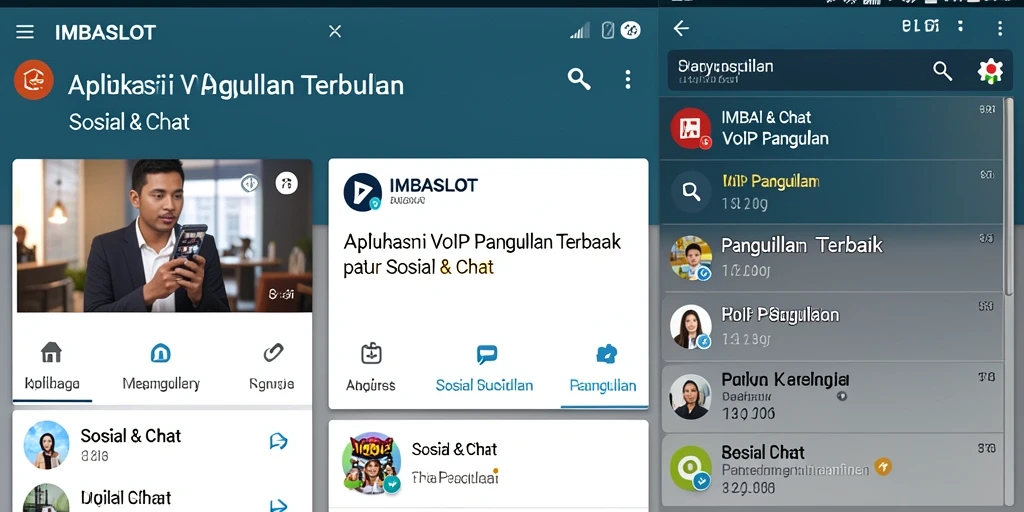 Antarmuka aplikasi IMBASLOT yang modern dan fungsional untuk VoIP Panggilan.