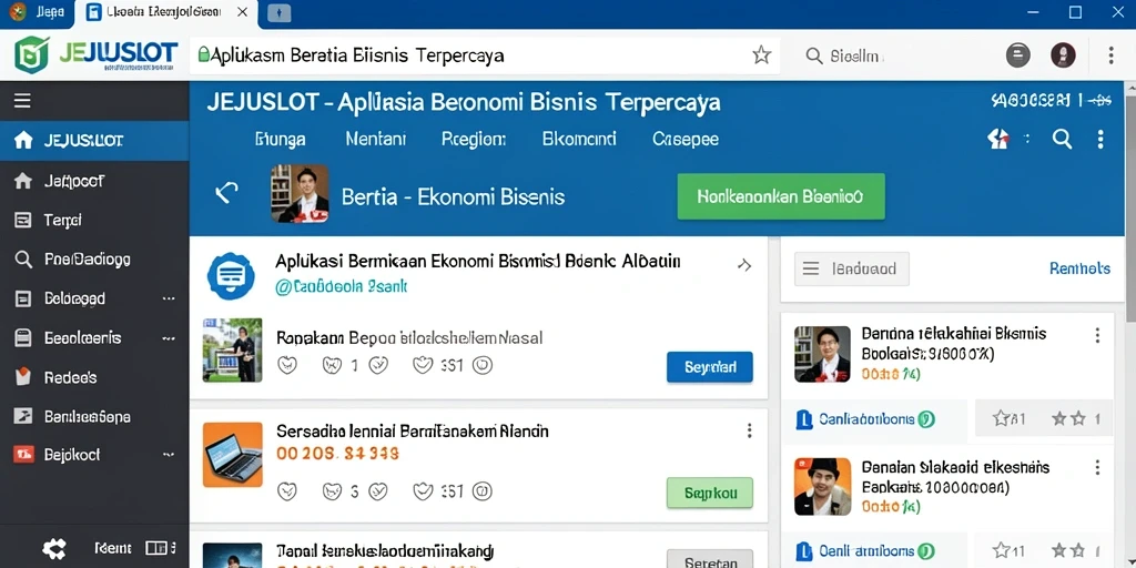 Antarmuka aplikasi JEJUSLOT yang menampilkan berita ekonomi terbaru.
