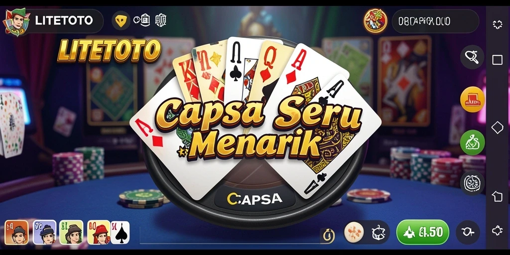 Antarmuka permainan Capsa LITETOTO yang menarik dan intuitif.
