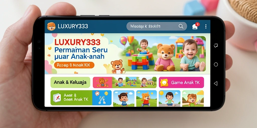 Antarmuka penuh warna dan permainan interaktif untuk anak-anak.