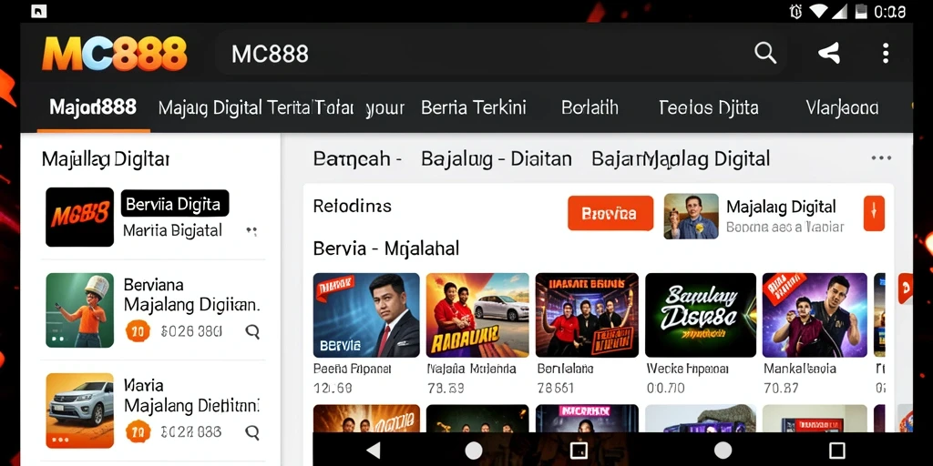 Tampilan antarmuka utama MC888 yang intuitif dan menarik.