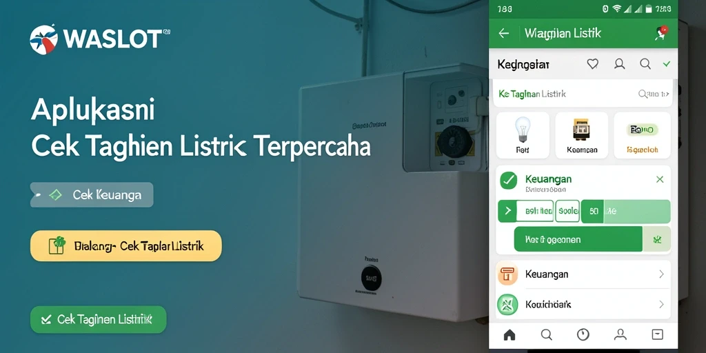Antarmuka aplikasi WASLOT untuk pengecekan tagihan listrik yang mudah dan cepat.